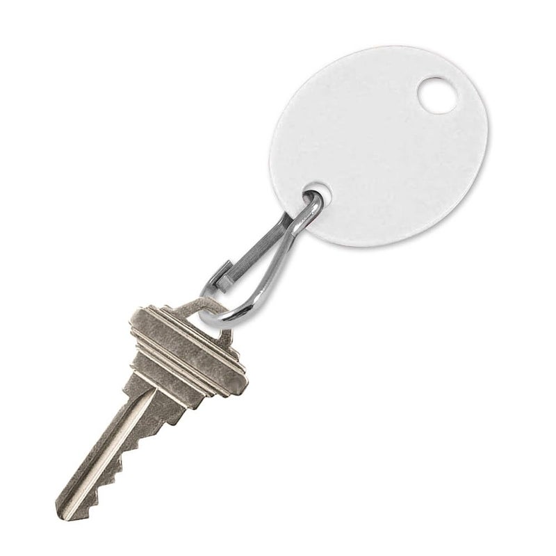 Lucky Line Oval Cabinet Key Tag with Hook, White, 100 Blank Tags (25890) - Image 3